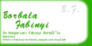 borbala fabinyi business card